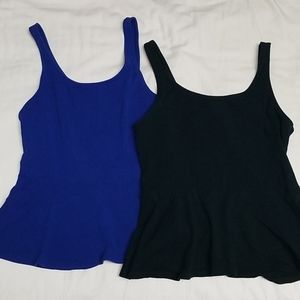 Solid peplum tank tops